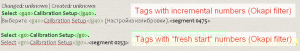 Tags by the Okapi plugin filter vs. tags by the native XLIFF filter