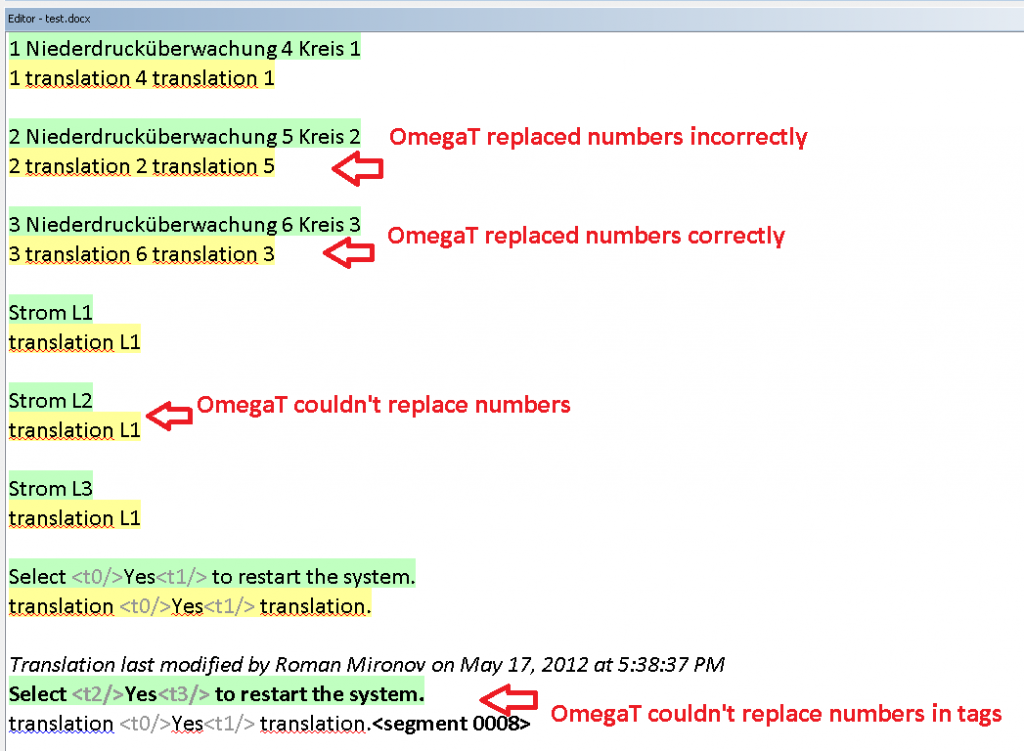 Using Automatic Number Replacement In OmegaT Translation Program 1024x751