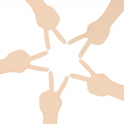 One Project, Several Translators Hands Creating A Star By Rawich