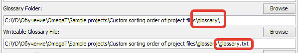 Glossary Paths In OmegaT