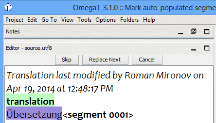 Video: Search and Replace in OmegaT 3.1.0 Search And Replace In OmegaT Filtered Results