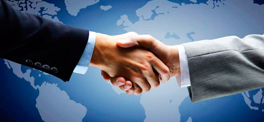 Shaking hands in business